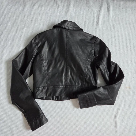 Aeropostale Black Leather Jacket - Picture 4 of 4
